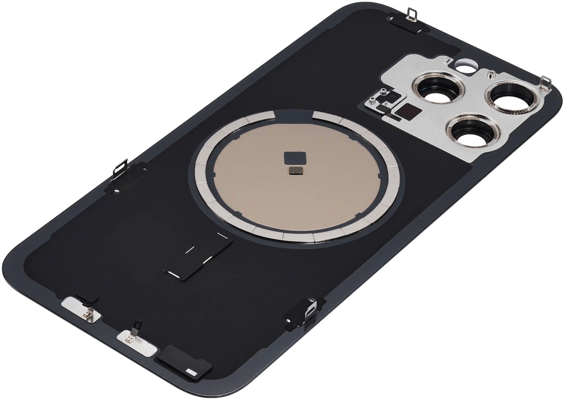 Magnetic Back Glass Housing with Steel Plate – Compatible with iPhone 15 Pro Max – Titanium Blue