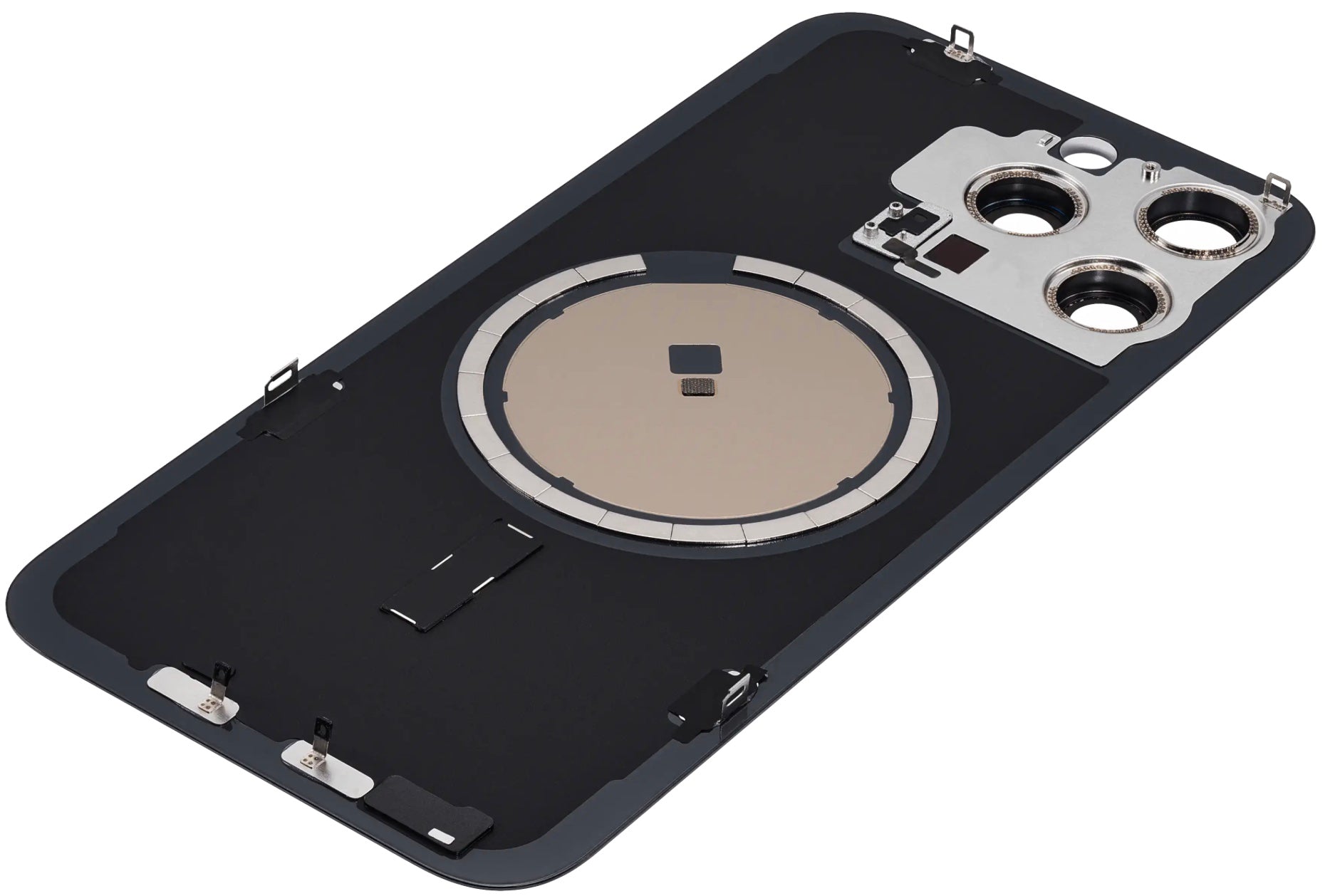Magnetic Back Glass Housing with Steel Plate – Compatible with iPhone 15 Pro Max – Titanium Black