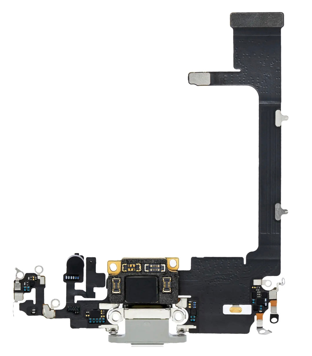Charging Port Flex Cable Sub Board Compatible with iPhone 11 Pro – Silver USB Connector with Microphone | A2160 A2215 A2217