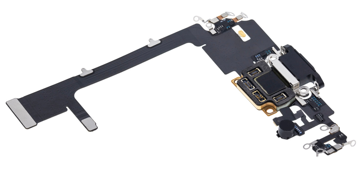 Charging Port Flex Cable Sub Board Compatible with iPhone 11 Pro – Black USB Connector with Microphone | A2160 A2215 A2217