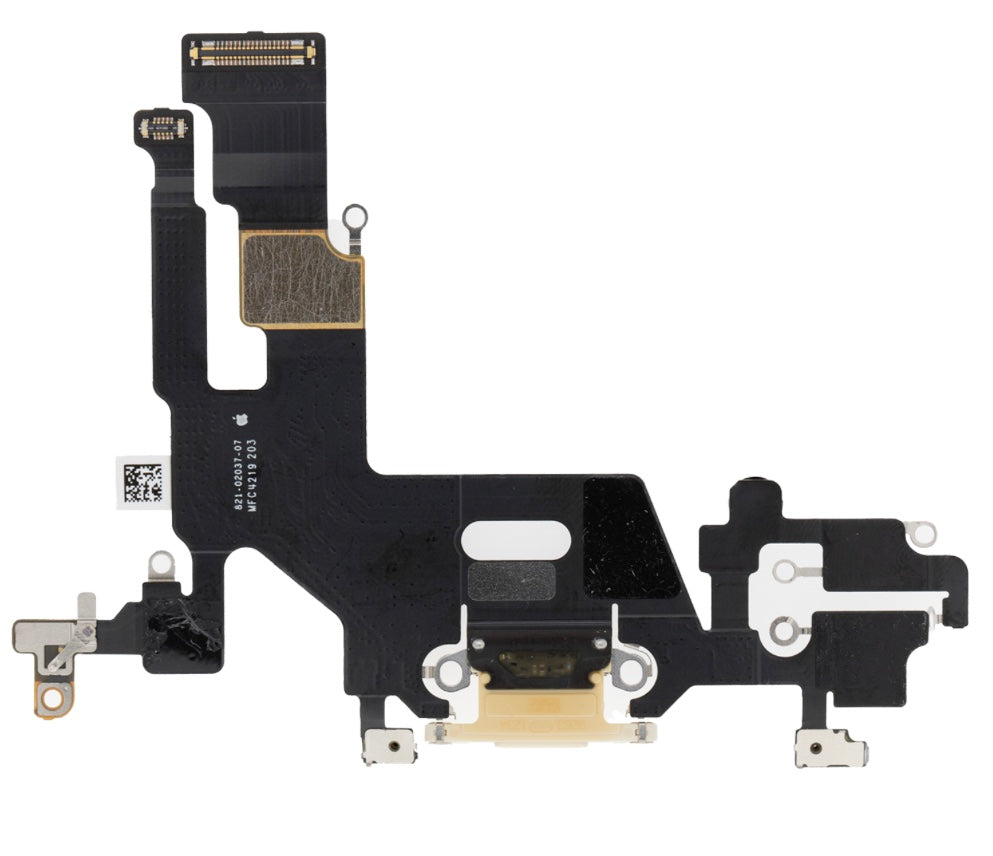Charging Port Flex Cable Compatible with iPhone 11 – White USB Connector with Microphone | A2111 A2221 A2223