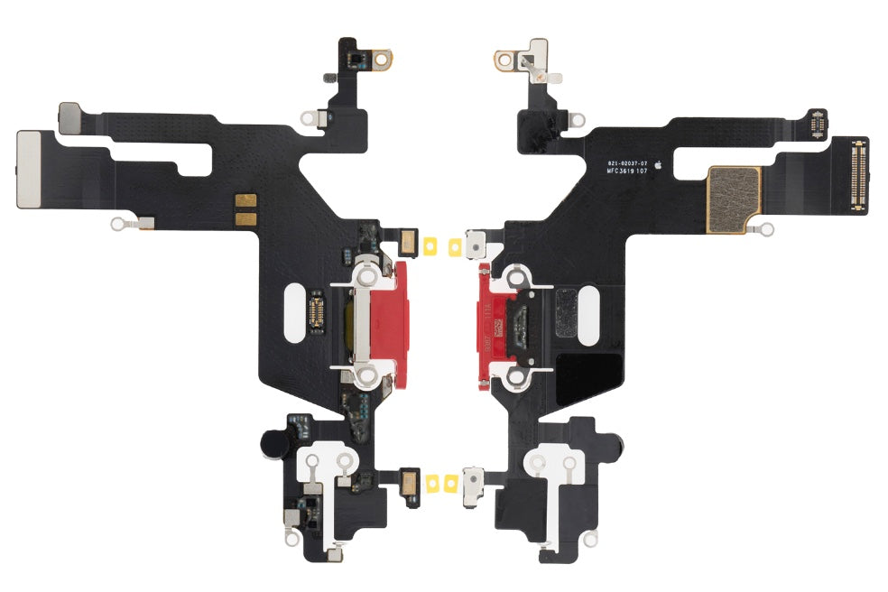 Charging Port Flex Cable Compatible with iPhone 11 – Red USB Connector with Microphone | A2111 A2221 A2223