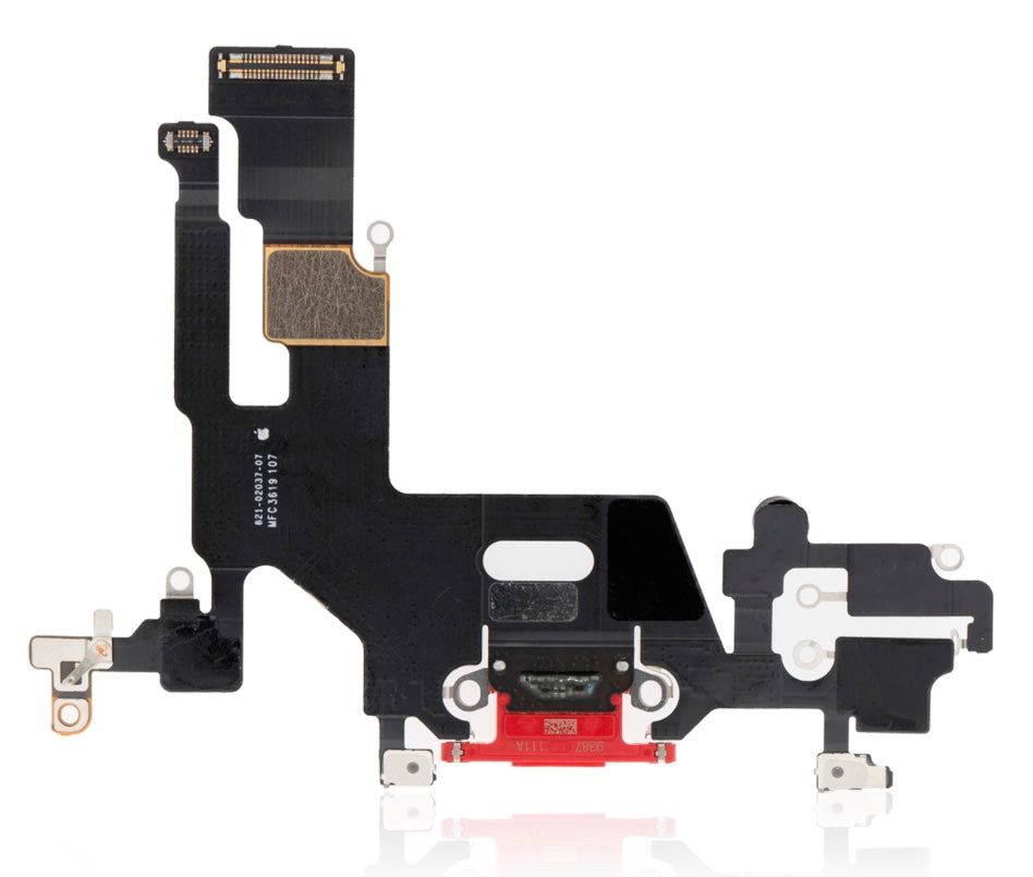 Charging Port Flex Cable Compatible with iPhone 11 – Red USB Connector with Microphone | A2111 A2221 A2223