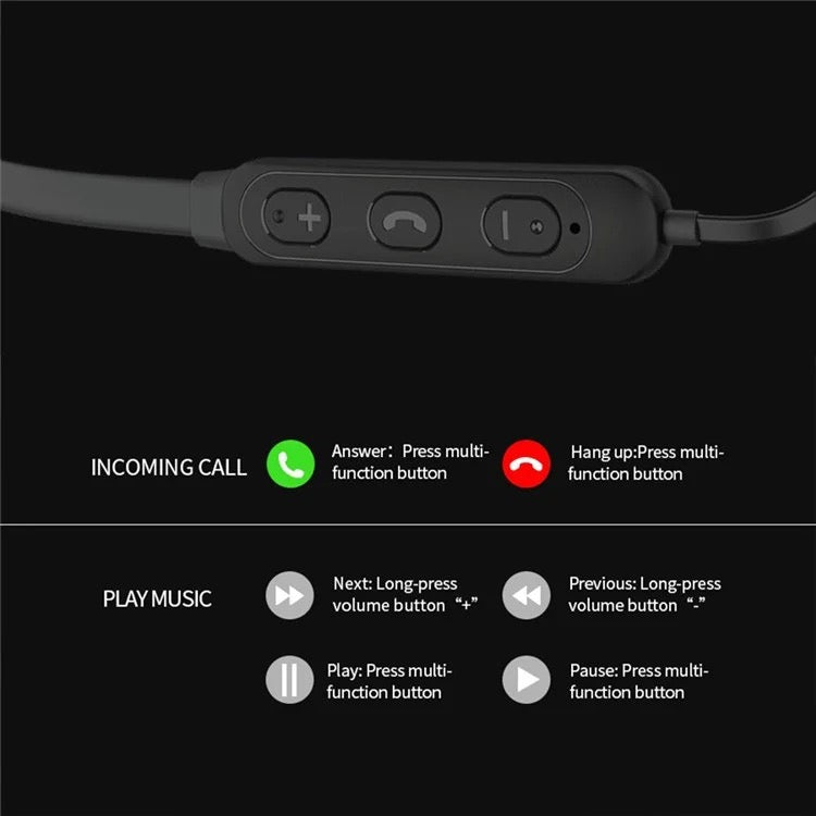 Wireless Neckband Earbuds V5.0 – 360° Surround Sound + 8H Playtime