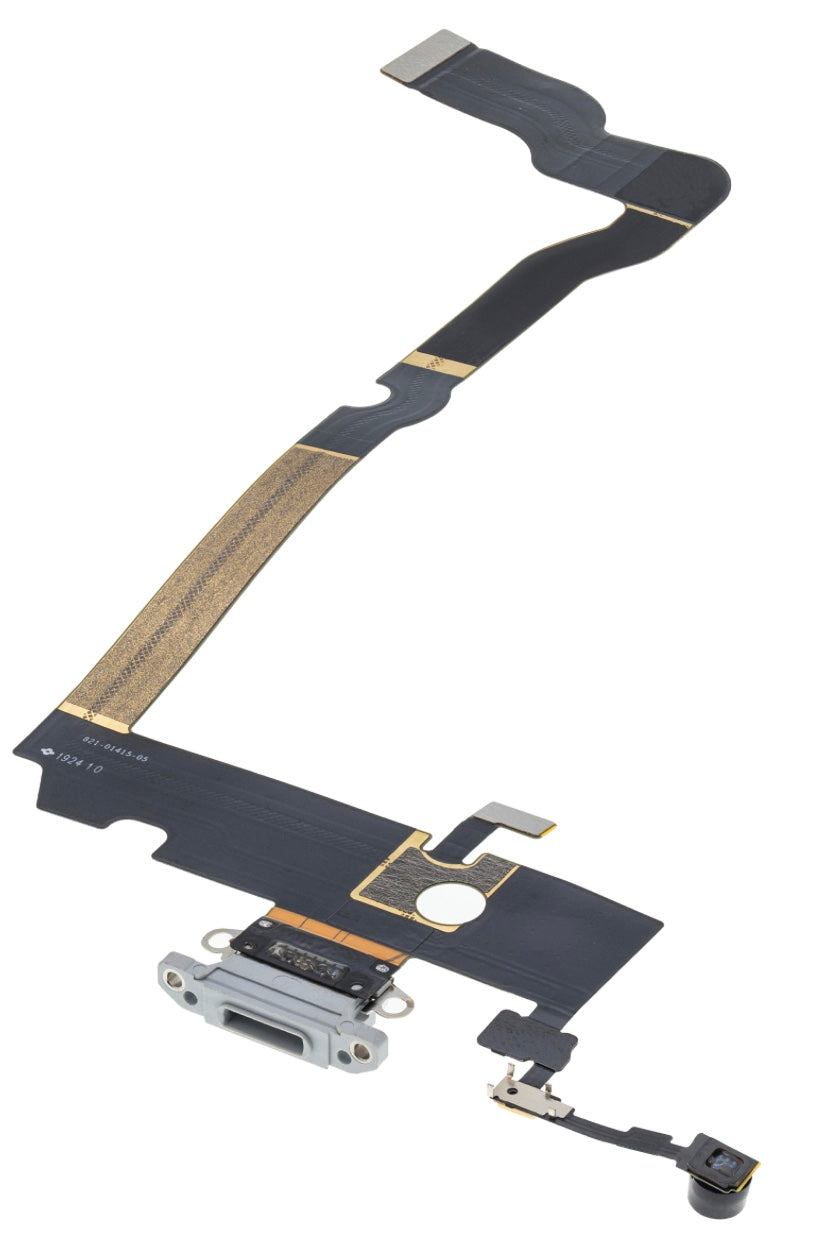 Charging Port Flex Cable Compatible with iPhone XS Max – Silver USB Charging Dock with Microphone | A1921 A2101 A2102 A2104