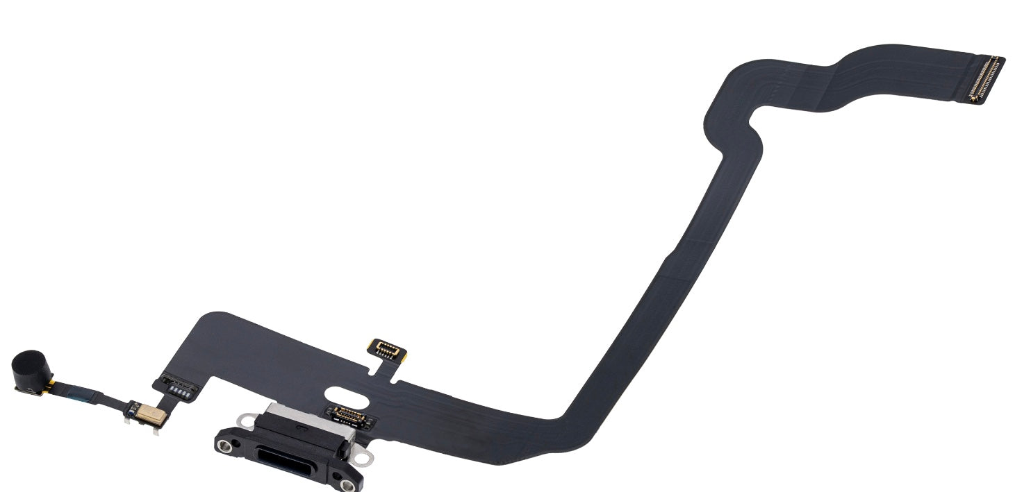 Charging Port Flex Cable Compatible with iPhone XS – Black USB Charging Dock with Microphone | A1920 A2097 A2098