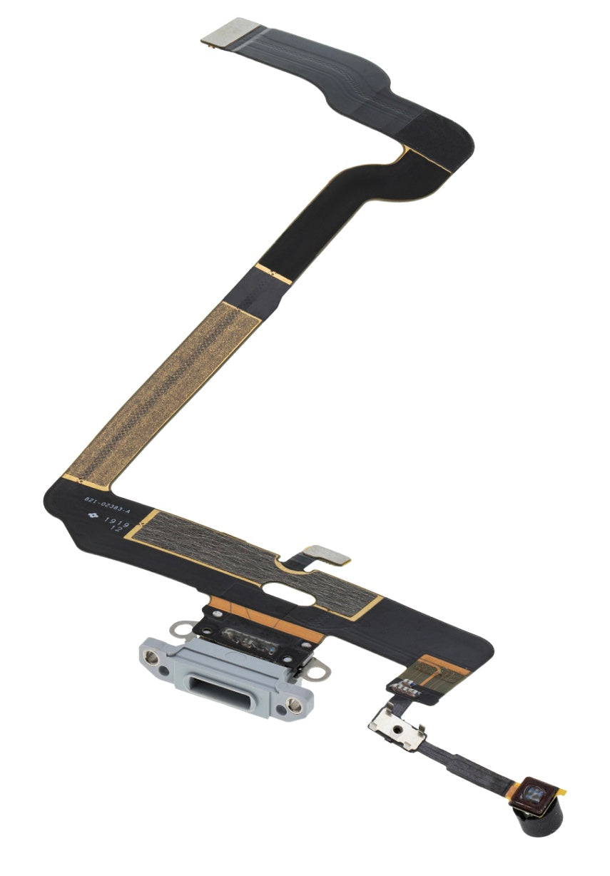 Charging Port Flex Cable Compatible with iPhone XS – Silver USB Charging Dock with Microphone | A1920 A2097 A2098
