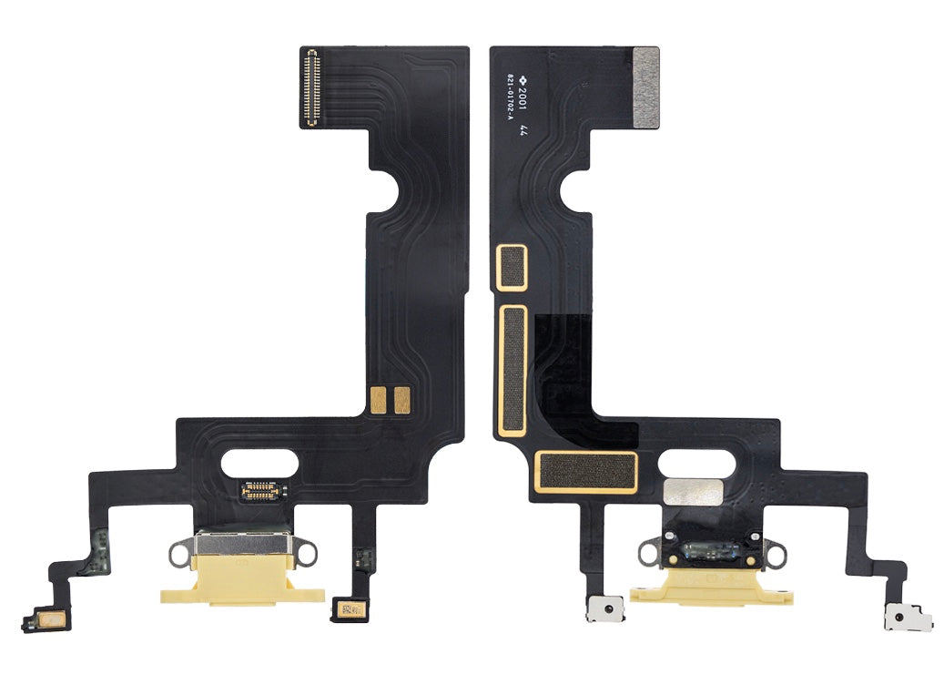 Charging Port Flex Cable Compatible with iPhone XR – Yellow USB Charging Dock & Microphone Flex | A1984 A2105 A2106 A2108