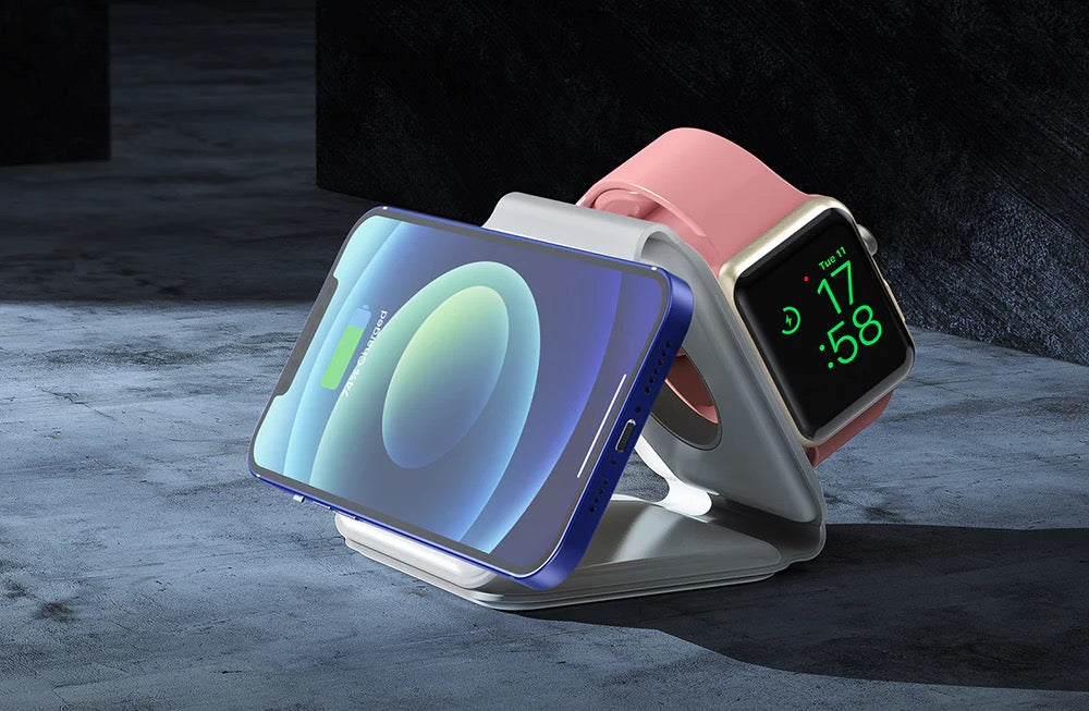 3-in-1 Magnetic Wireless Charger – Fast Charge for Phone, Watch & Earbuds