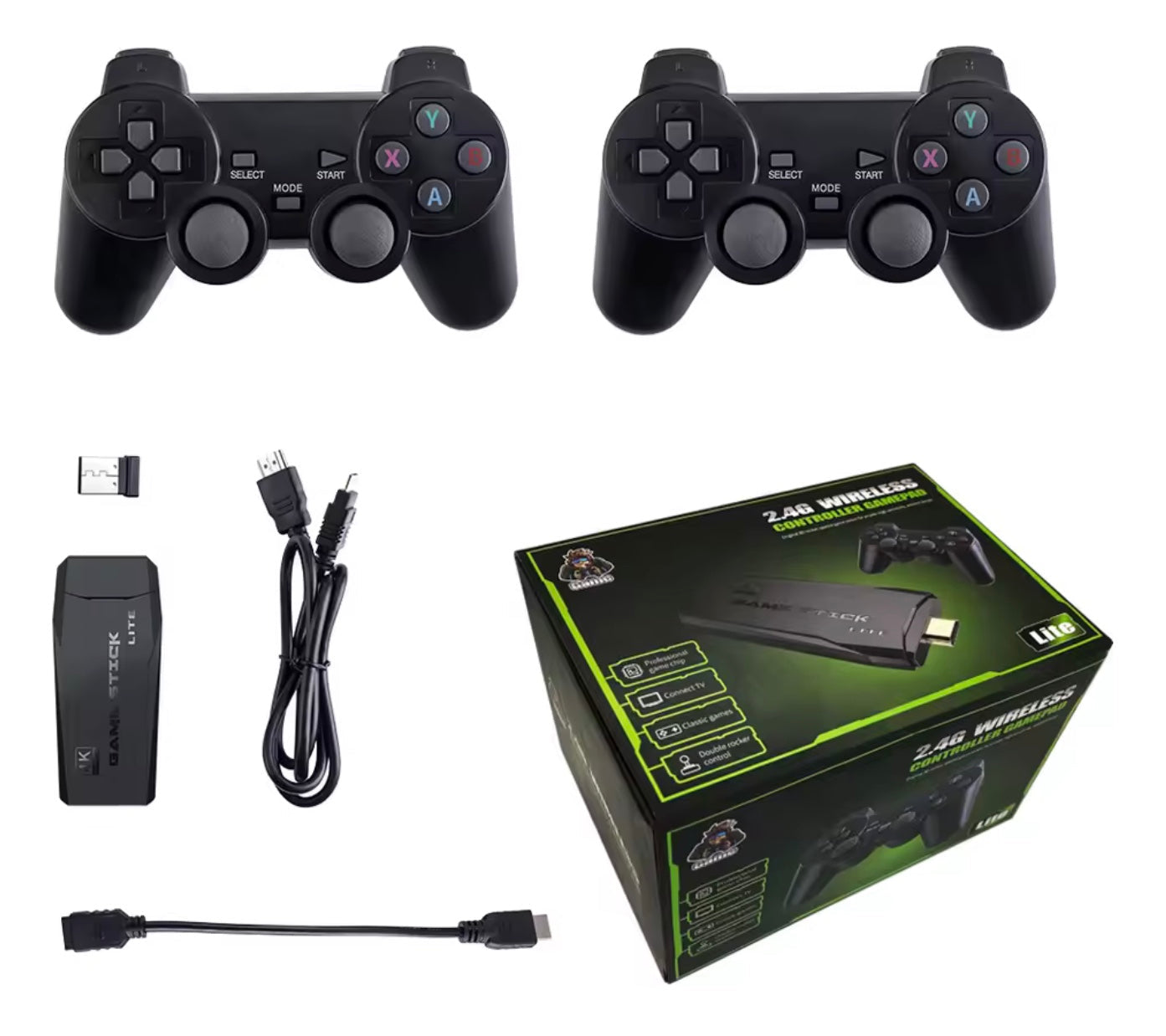 2.4G Wireless Controller Gamepad – 40 Emulator Support, HDMI TV Output