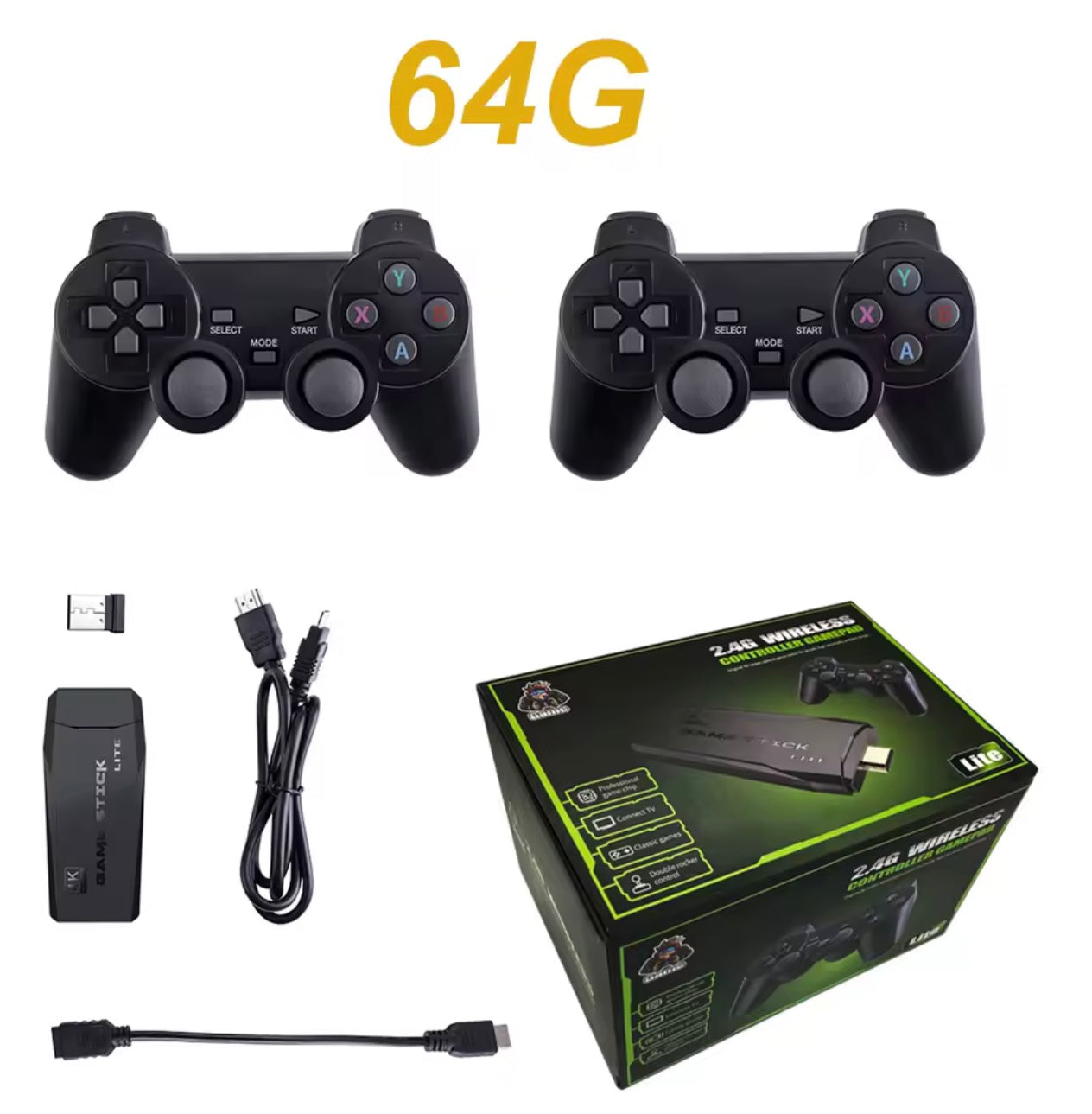 2.4G Wireless Controller Gamepad – 40 Emulator Support, HDMI TV Output