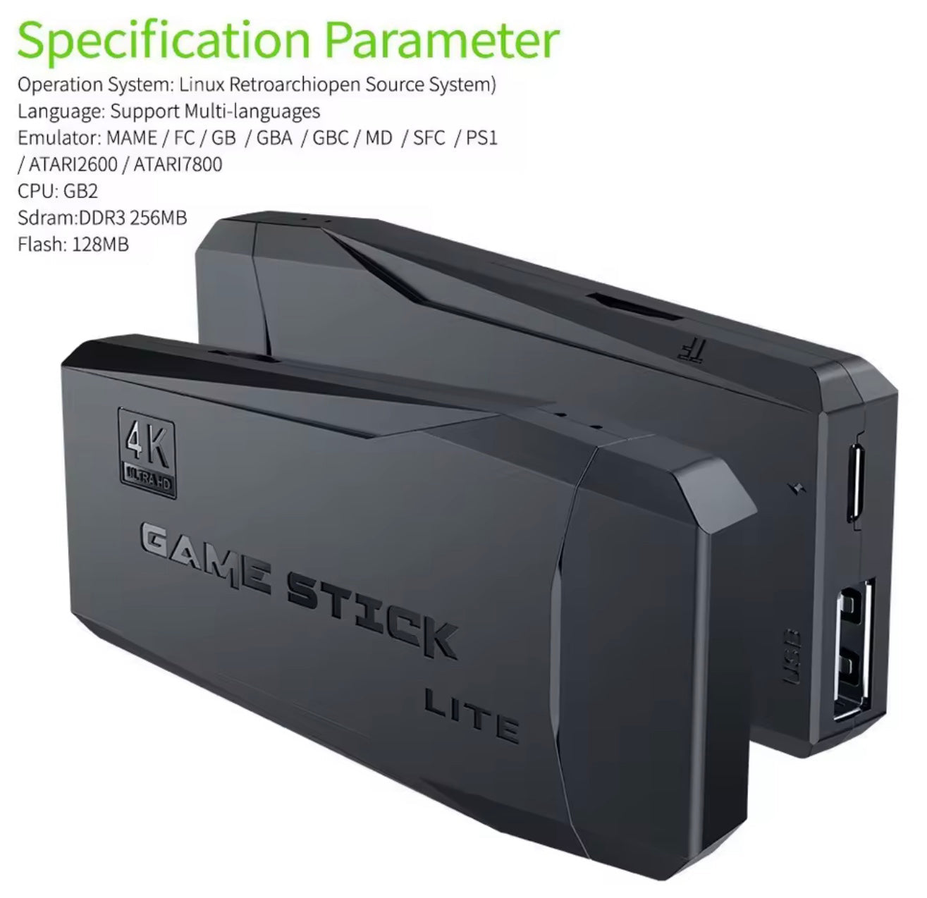 2.4G Wireless Controller Gamepad – 10 Emulators, HDMI TV Output, No Built-in Games