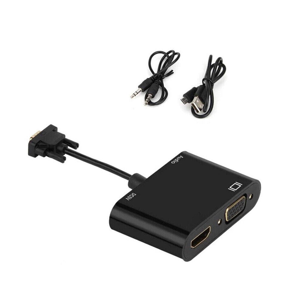 VGA to HDTV + VGA Adapter with Audio – Dual Output Converter