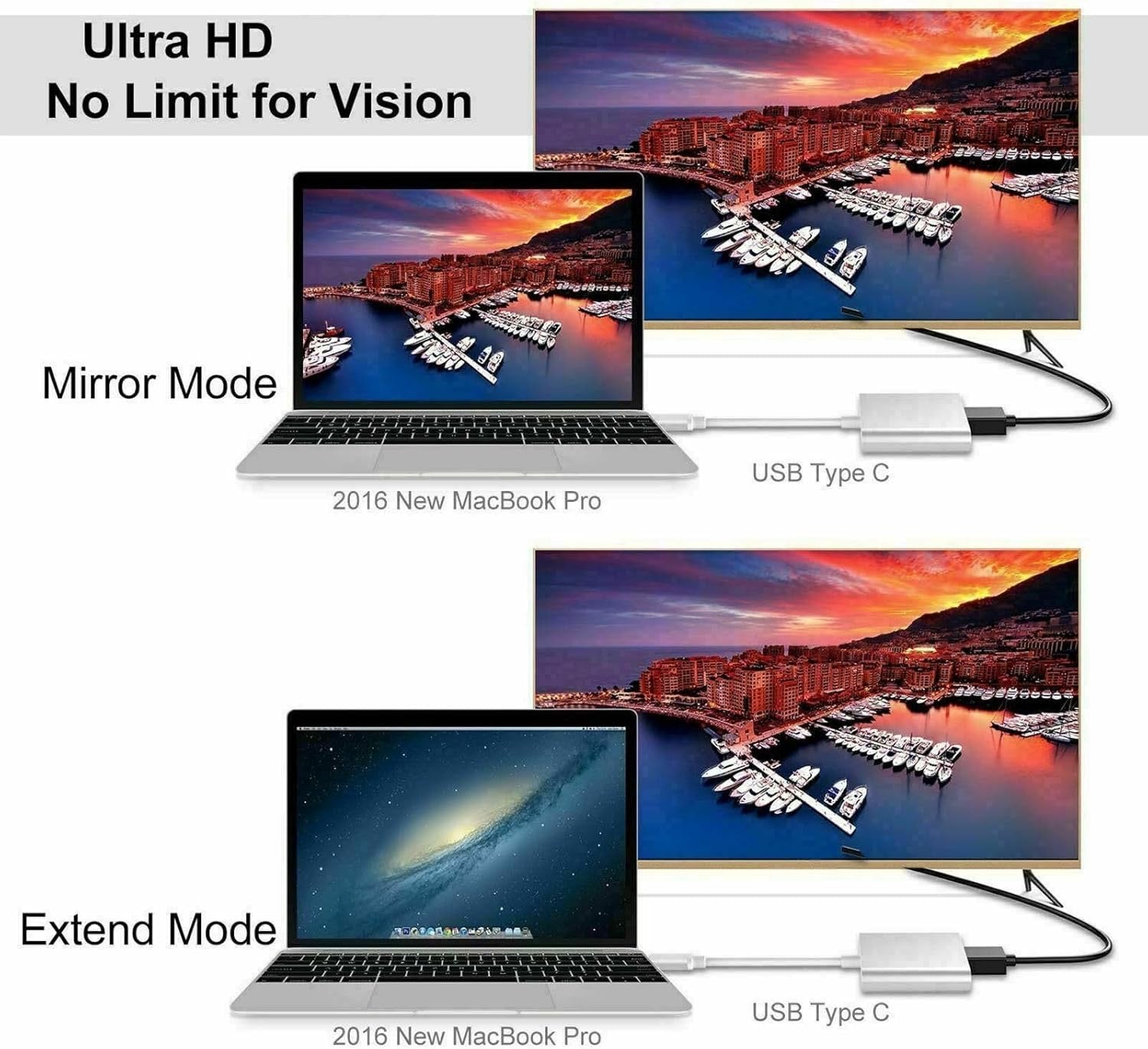 Type-C to HDTV + USB 3.0 + PD Charging Adapter – 3-in-1 Hub for Laptops