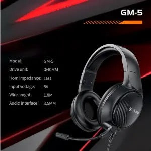 Wired Gaming Headset with 40mm Drivers – HD Mic, 3.5mm Dual Jack, Surround Sound