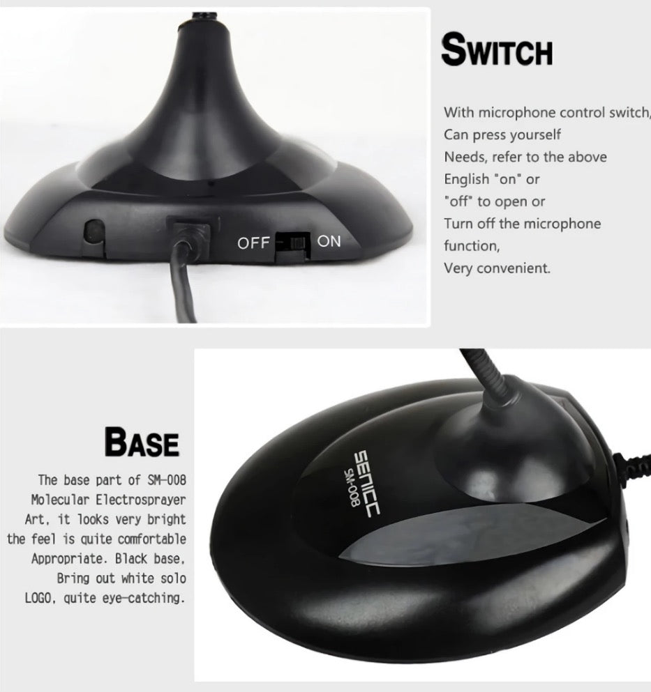 Multimedia Microphone – Omnidirectional, Adjustable Metal Hose, 3.5mm Plug