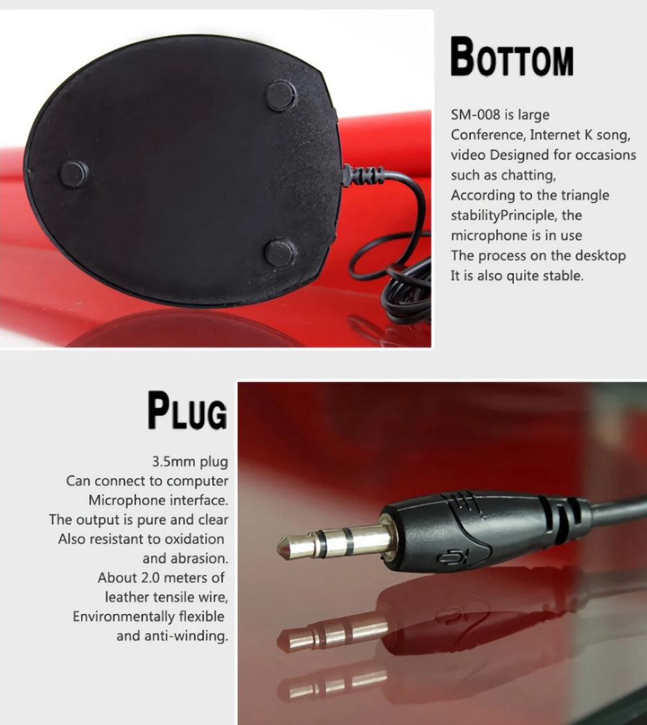 Multimedia Microphone – Omnidirectional, Adjustable Metal Hose, 3.5mm Plug