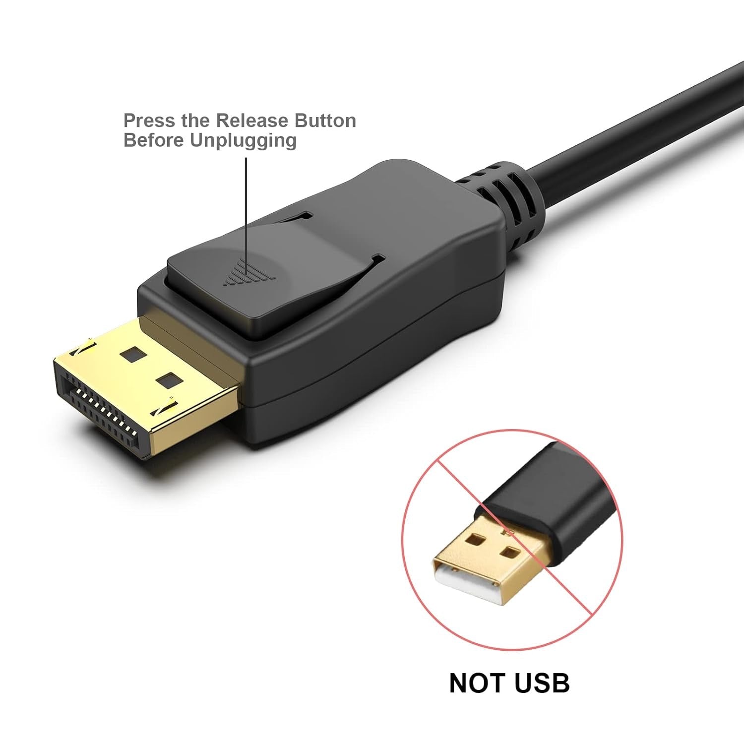 DisplayPort to DisplayPort Cable – 1.8M High-Speed 4K UHD Video Cable