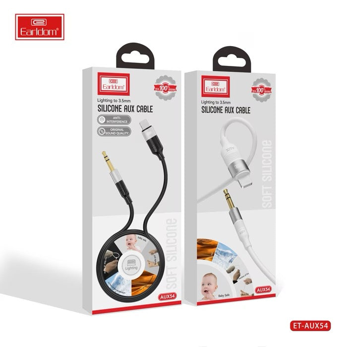 8-Pin to 3.5mm Silicone AUX Audio Cable – Durable & Flexible