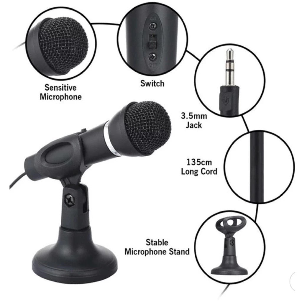 Classic Stereo Microphone – 3.5mm Plug, Compact Design, Wide Frequency Range