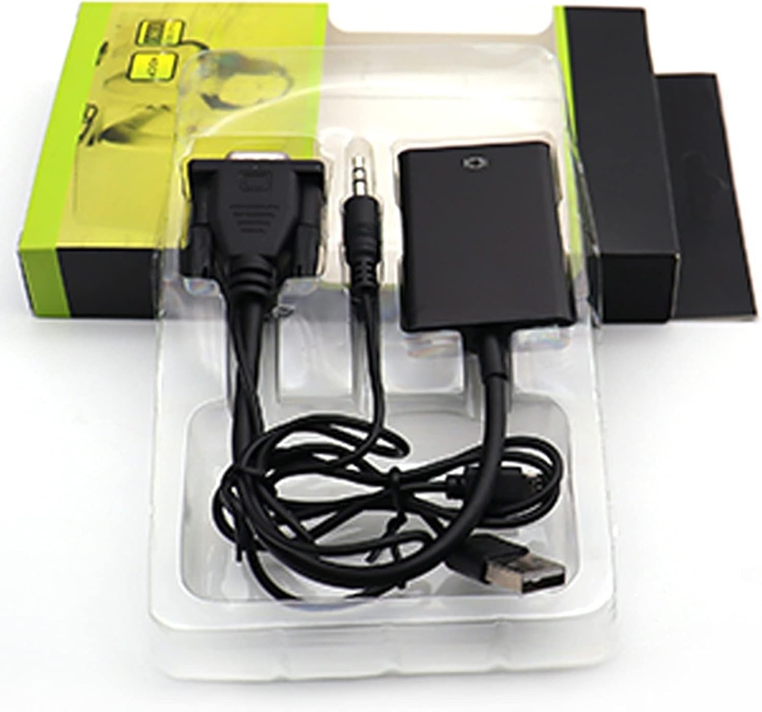 VGA to HDMI Adapter with AUX Cable – Full HD Video + Audio Converter