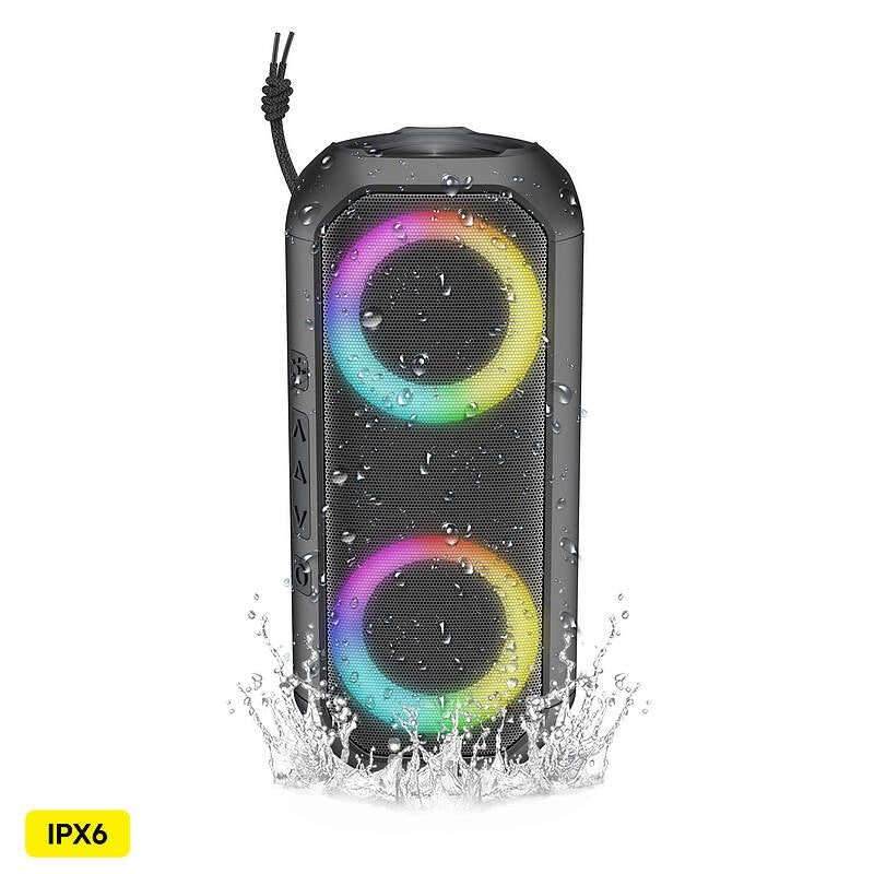 Colorful Wireless Speaker 40W with LED Lights, TF Card & IPX6 – 4000mAh