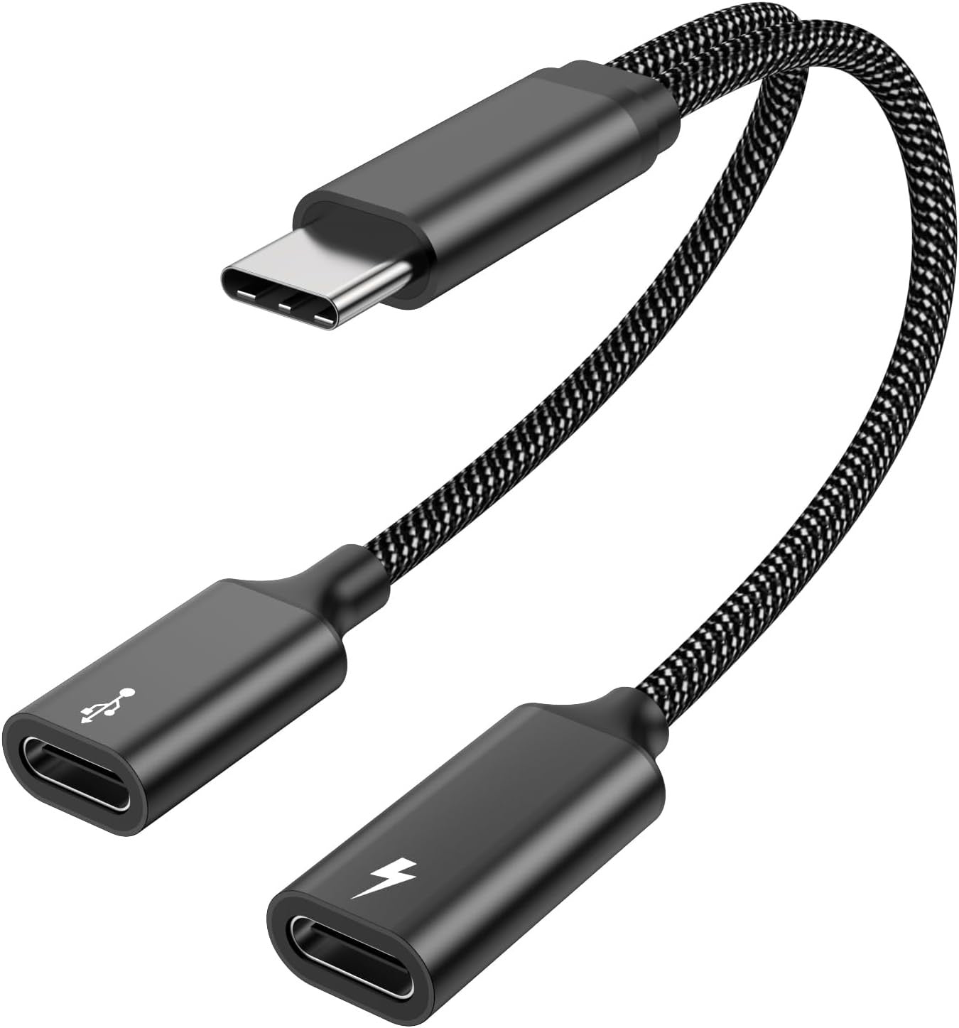 2-in-1 Type-C + Type-C Adapter – Dual USB-C Charging & Audio Support