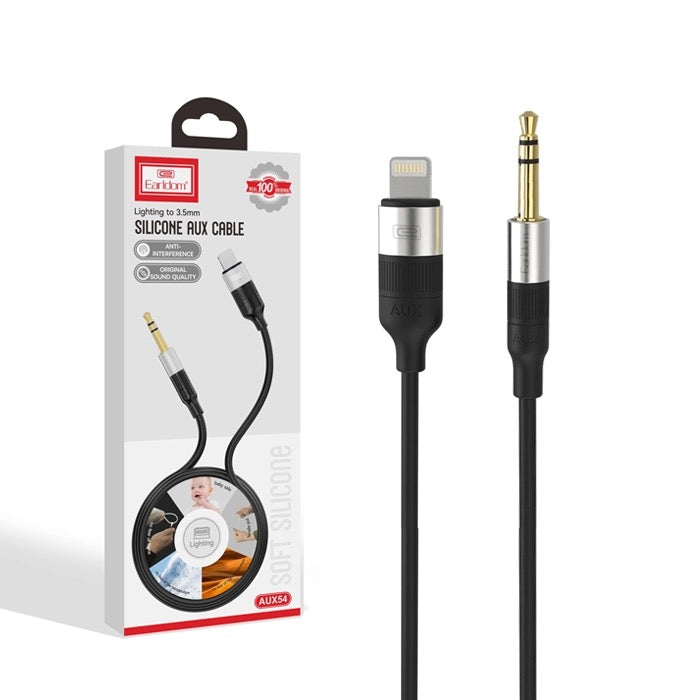 8-Pin to 3.5mm Silicone AUX Audio Cable – Durable & Flexible