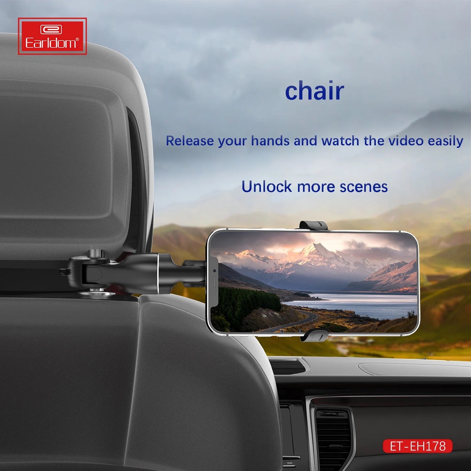 Car Rearview Mirror Phone Holder – 360° Adjustable Mount for All Smartphones