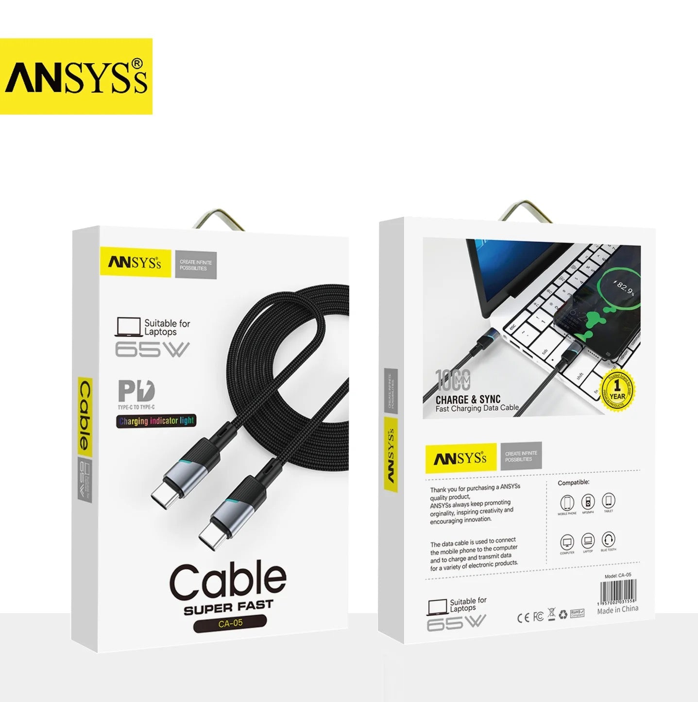 Type-C to Type-C PD Cable – 60W Fast Charging with LED Indicator