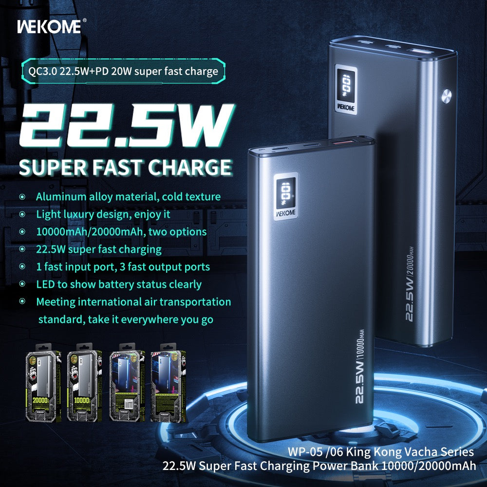 KINGKONG 20000mAh Power Bank – High-Capacity Portable USB Charger