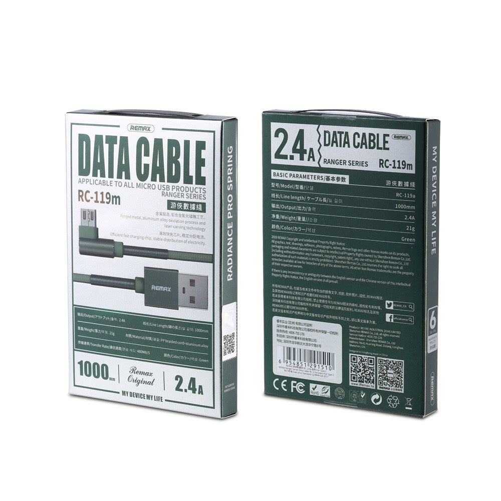Ranger Series Data Cable – 2.4A Fast Charge, 1M Braided, Metal Alloy Build