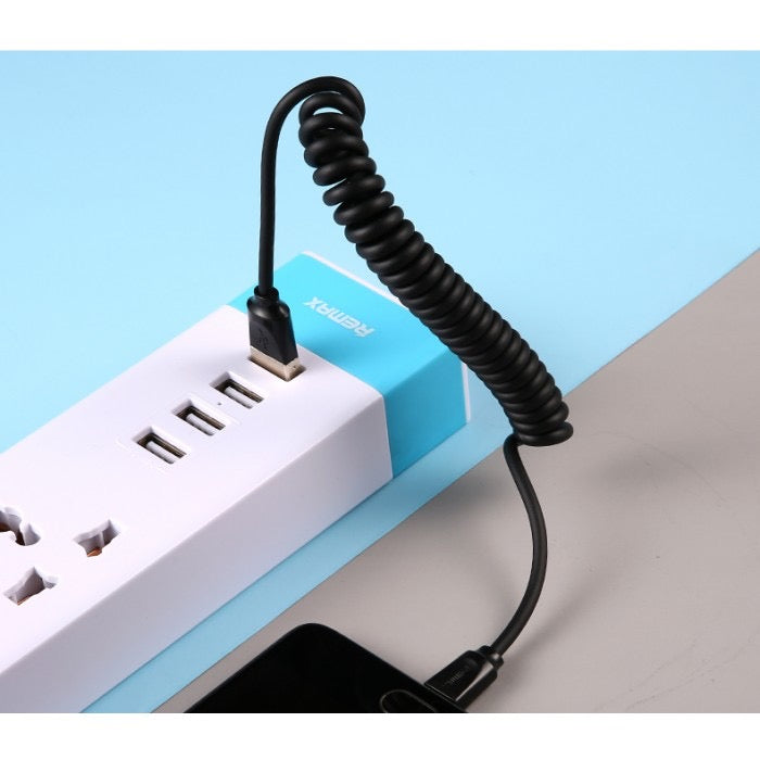 Radiance Pro Coil Spring Data Cable – 2.4A Fast Charge, Stretchable TPU