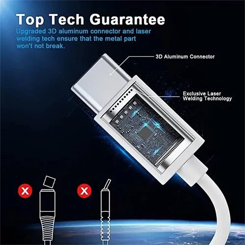 100W USB-C to USB-C Fast Charging Cable – 3M Long, PD Support