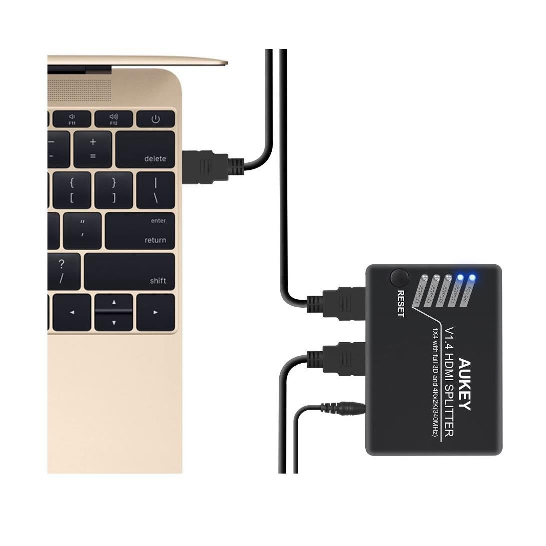 HDMI 1.4 Splitter 1x4 – 4K@30Hz, Full 3D Support, ABS Shell