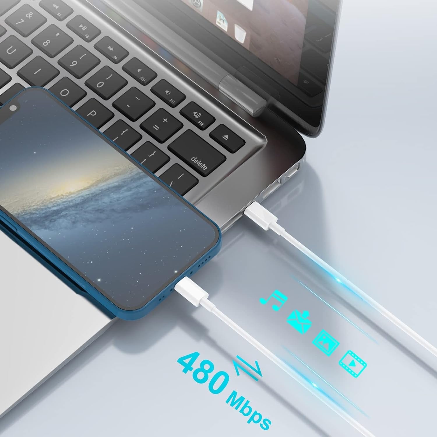 2M USB-C to USB-C Cable – 100W PD Fast Charging & Data Transfer