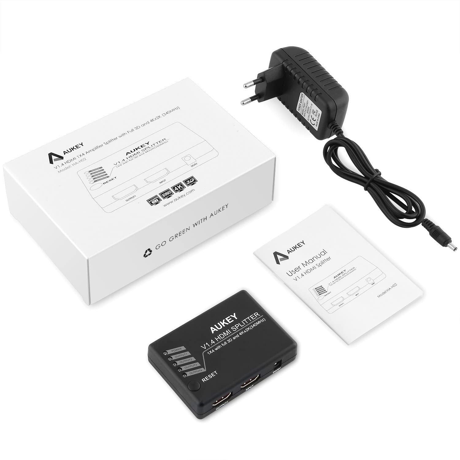 HDMI 1.4 Splitter 1x4 – 4K@30Hz, Full 3D Support, ABS Shell