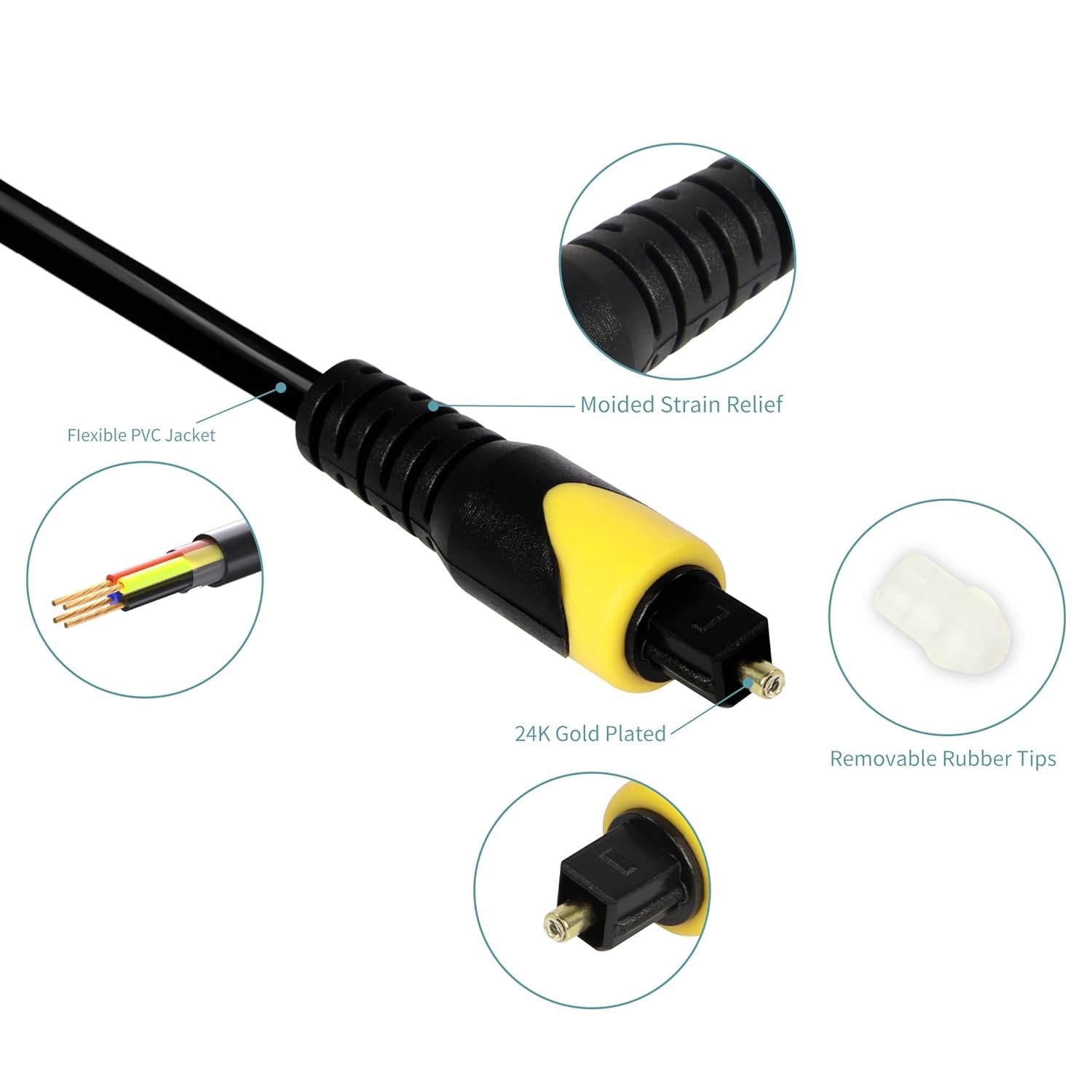 10M Optical Audio Cable – Male to Male Digital Fiber Optic Line