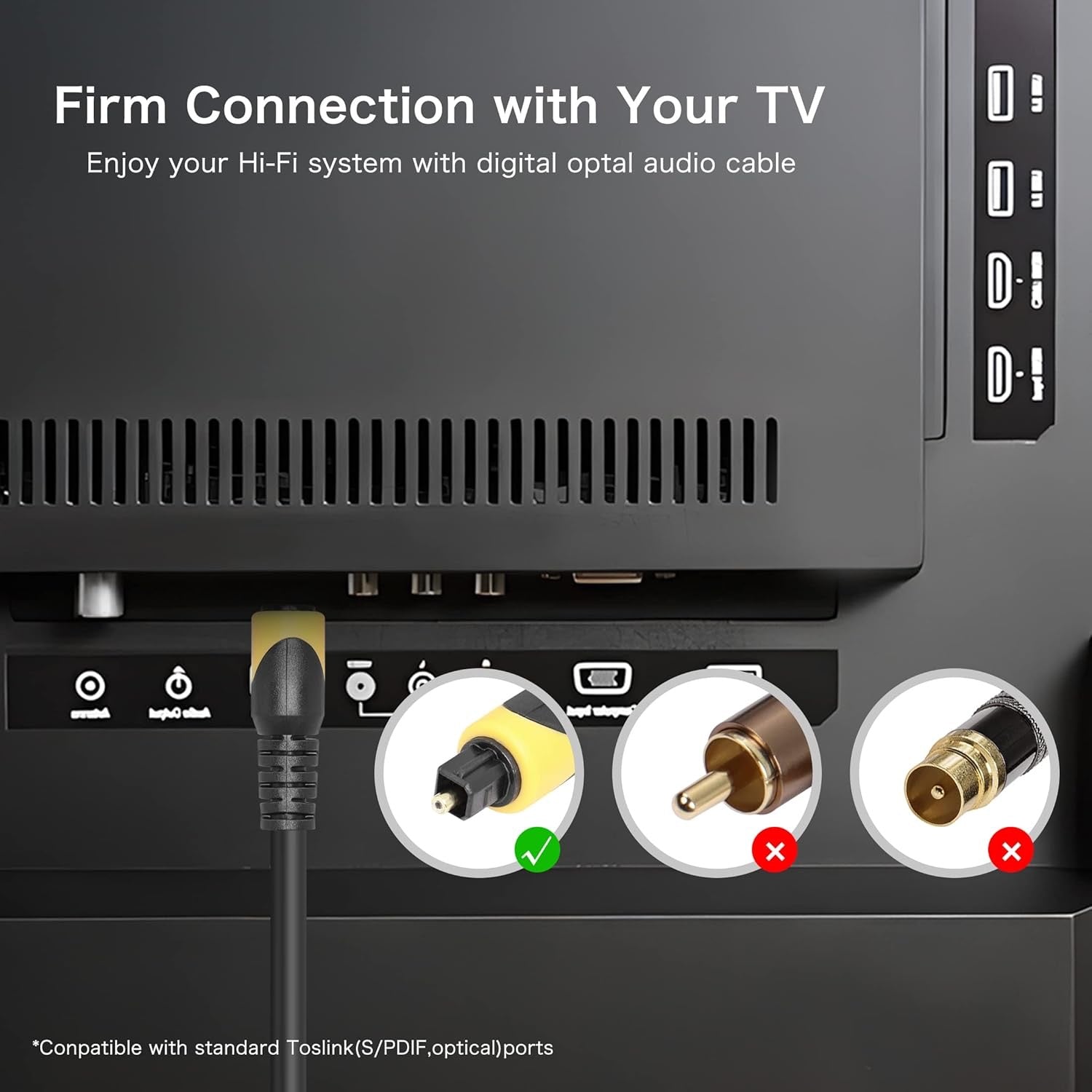 10M Optical Audio Cable – Male to Male Digital Fiber Optic Line