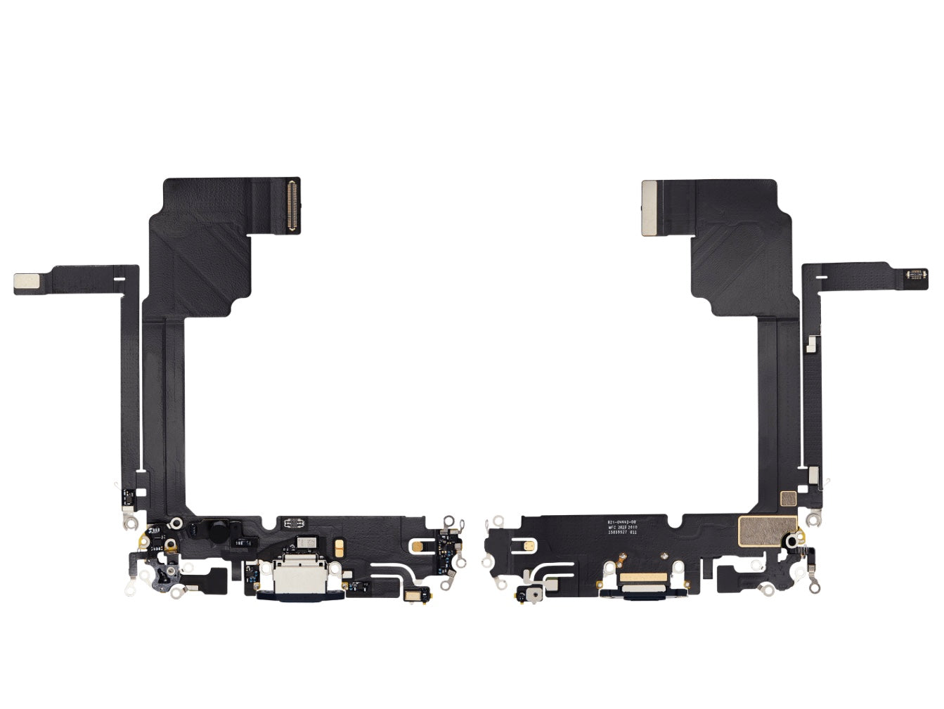 Replacement Charging Port Flex Cable with Microphone – Compatible with Model 15 Pro Max – Reclaimed Part – Natural Black Finish