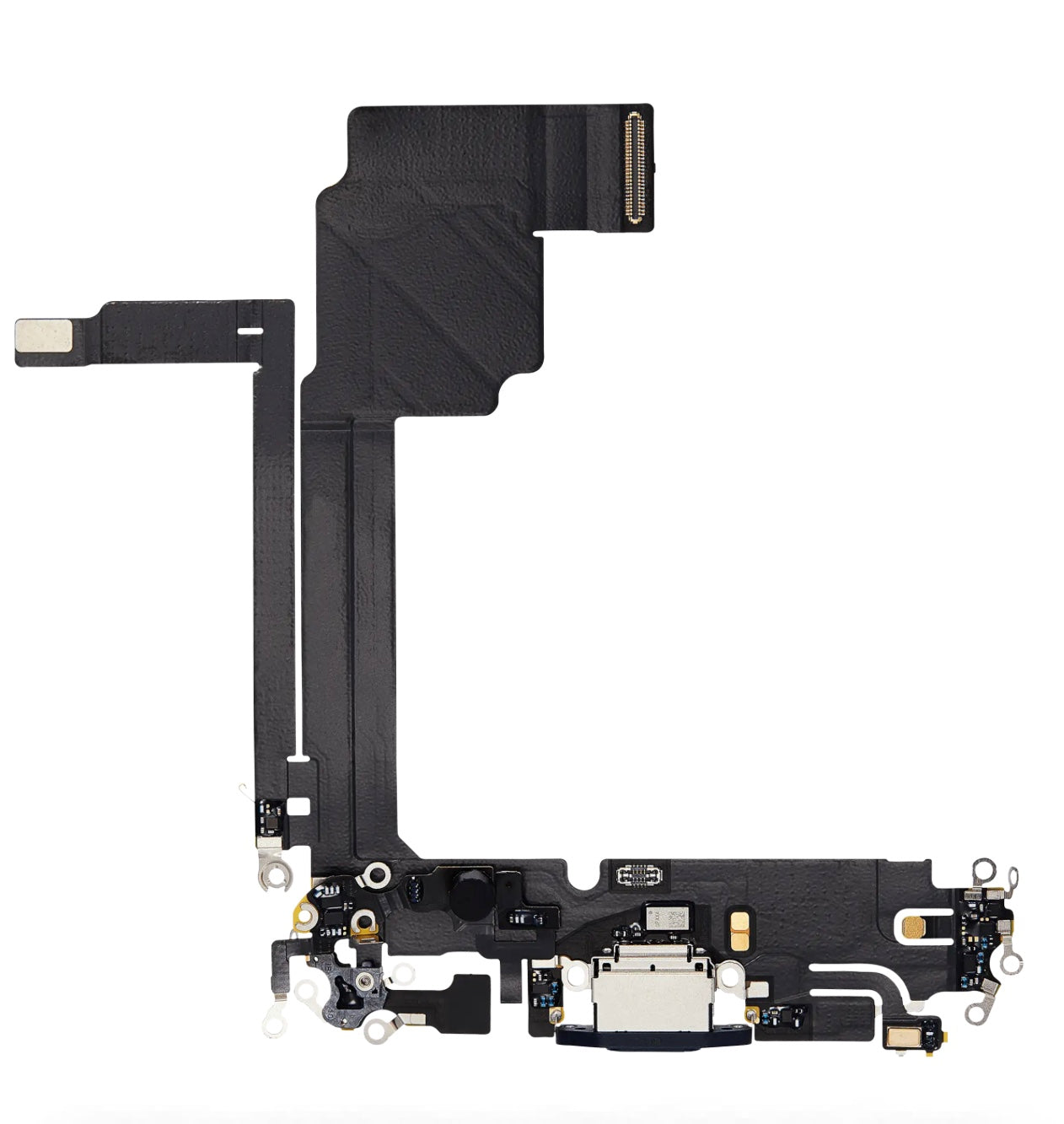 Replacement Charging Port Flex Cable with Microphone – Compatible with Model 15 Pro Max – Reclaimed Part – Natural Black Finish