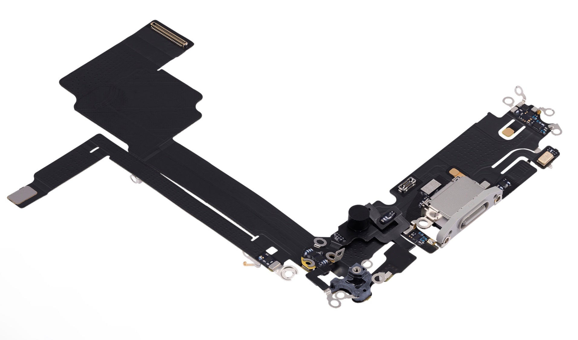 Replacement Charging Port Flex Cable with Microphone – Compatible with Model 15 Pro Max – Reclaimed Part – Natural White Finish