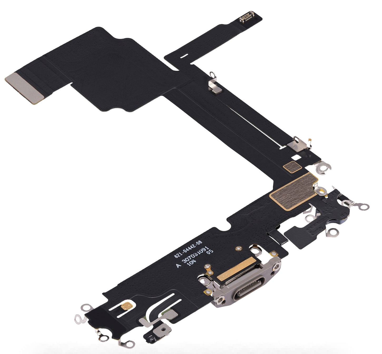 Replacement Charging Port Flex Cable with Microphone – Compatible with Model 15 Pro Max – Reclaimed Part – Natural Titanium Finish