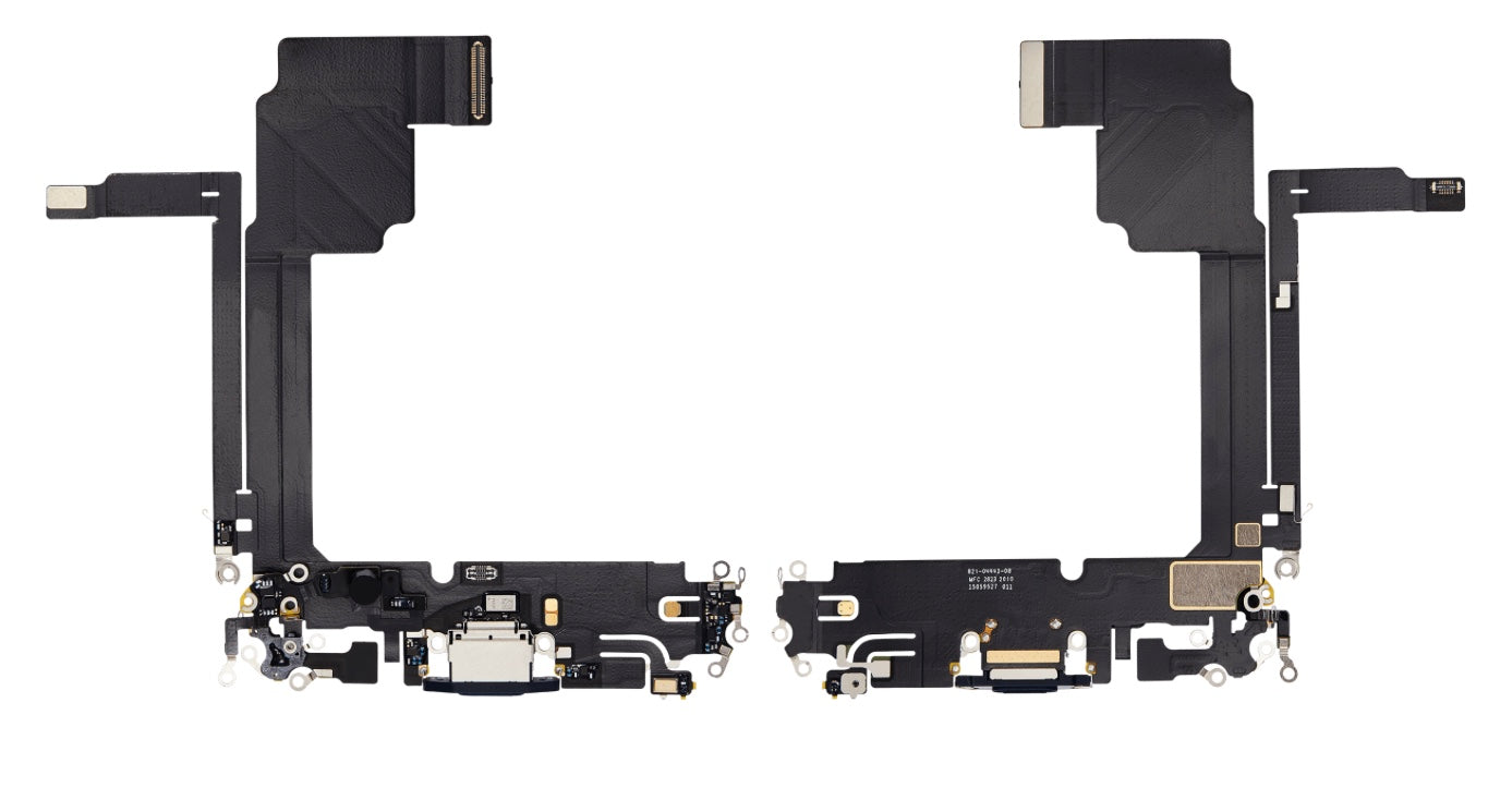 Replacement Charging Port Flex Cable with Microphone – Compatible with Model 15 Pro Max – Reclaimed Part – Natural Blue Finish