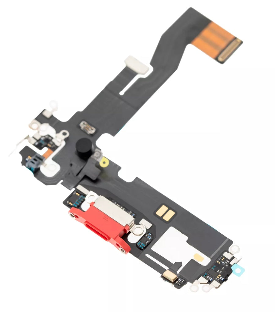 Charging Port Flex Cable Compatible with iPhone 12 – Red USB Connector with Microphone | A2172 A2402 A2403 A2404