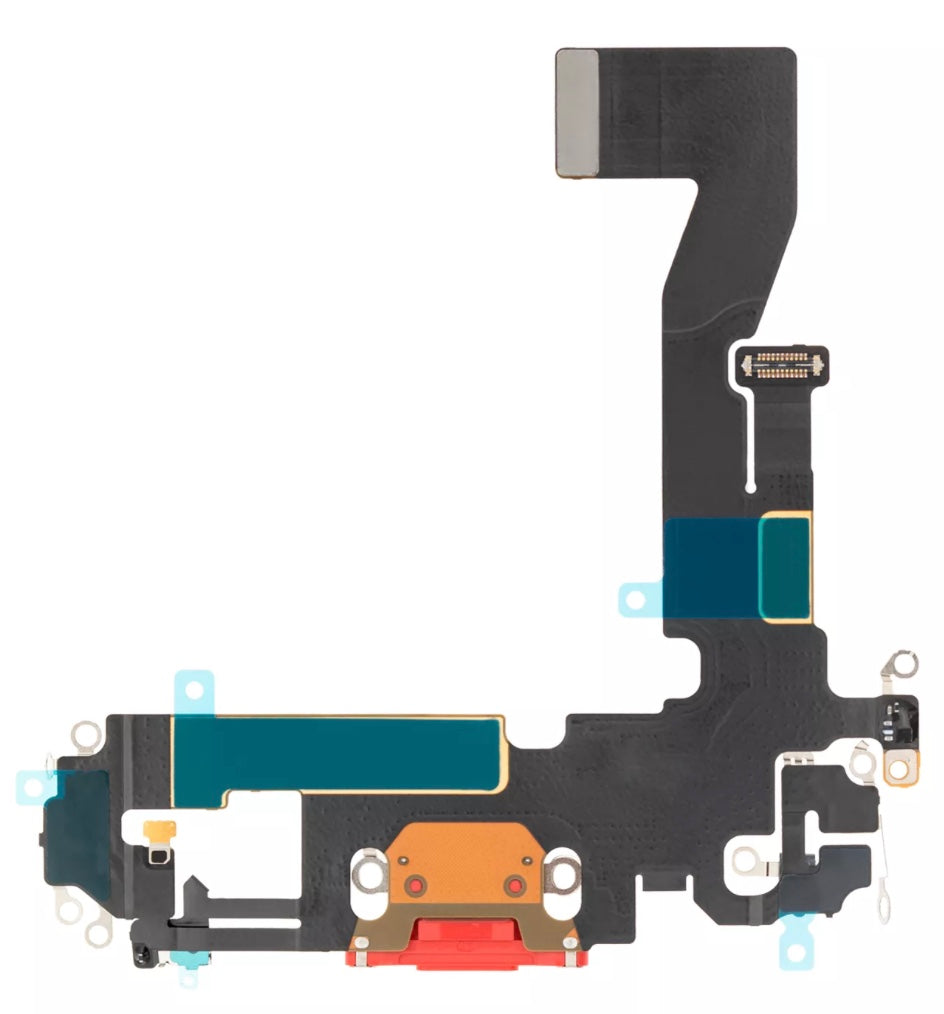 Charging Port Flex Cable Compatible with iPhone 12 – Red USB Connector with Microphone | A2172 A2402 A2403 A2404