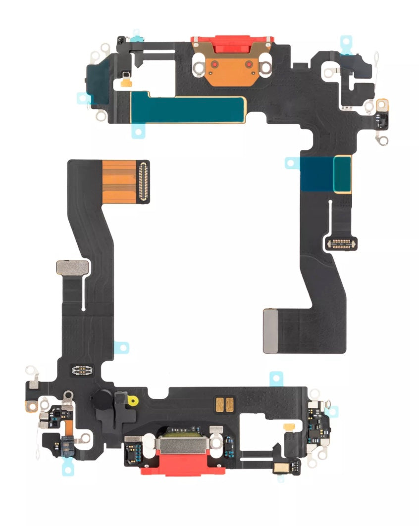 Charging Port Flex Cable Compatible with iPhone 12 – Red USB Connector with Microphone | A2172 A2402 A2403 A2404