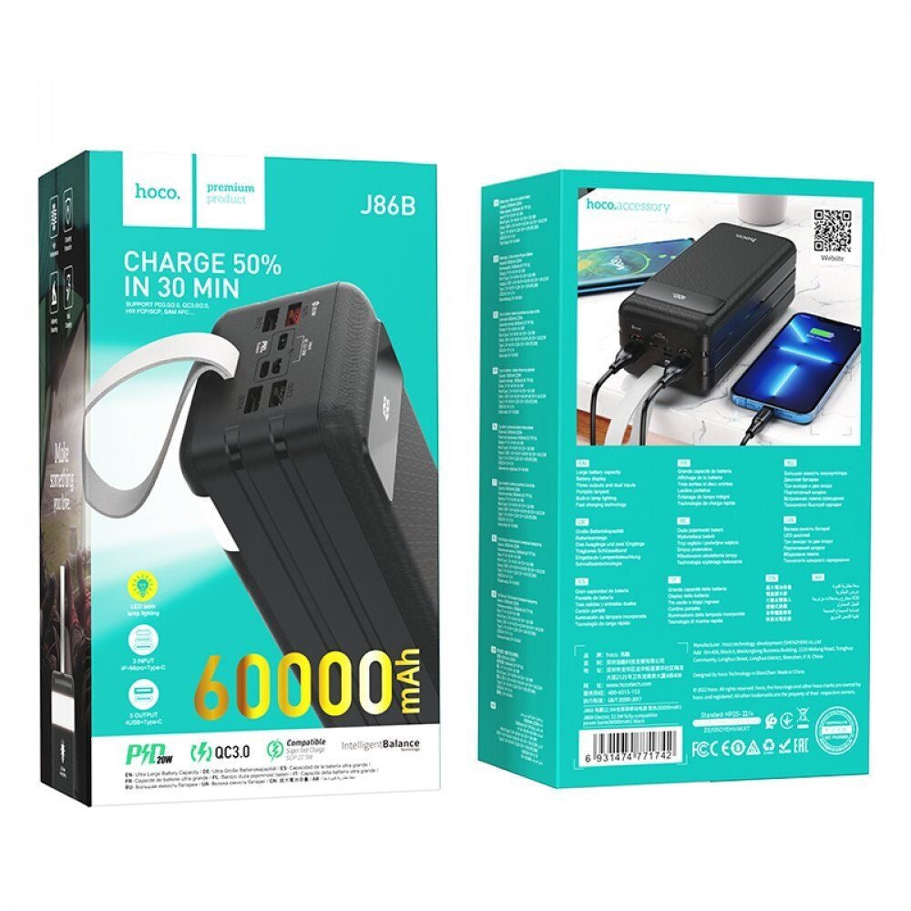 HOCO 60000mAh Power Bank – QC3.0 Dual USB Fast Charging | Portable Battery Pack