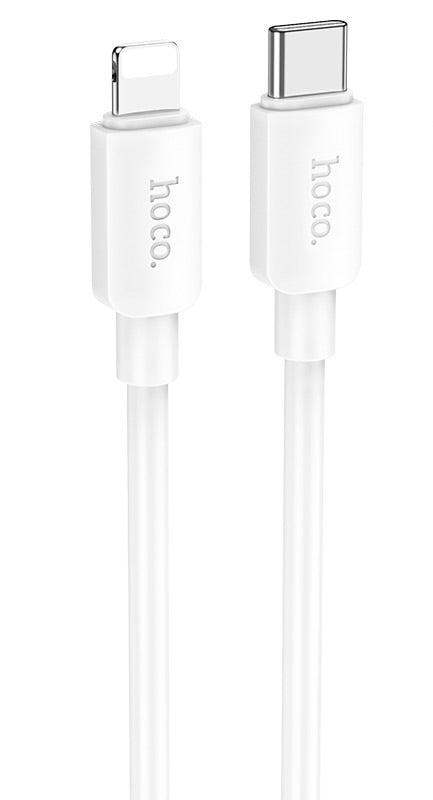 Hoco Type-C to 8-Pin Fast Charging Cable White – 20W PD Quick Charge Data Cable for iPhone, iPad, and Apple Devices