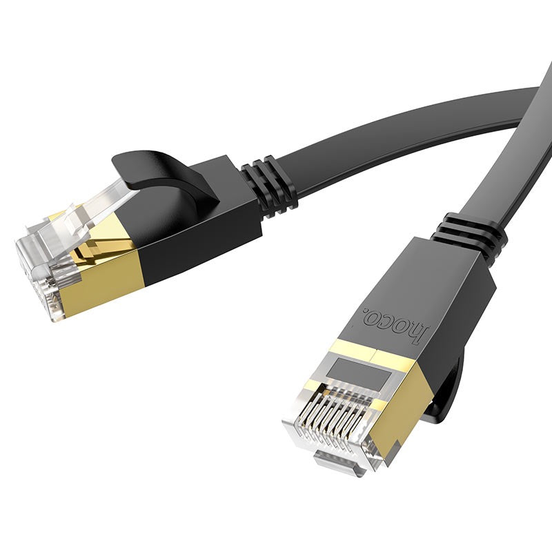 Hoco CAT 6 Flat Ethernet Cable – Pure Copper Gigabit LAN Cable with Anti-Interference Shielding & Tangle-Free Design for High-Speed Networking